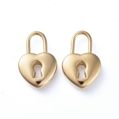 Nerūsējošā tērauda 304 kulons "Lock", 19,5x13x5 mm., 1 gab. MD2400
