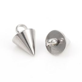 Stainless steel 304 pendant, 8.6x5.8 mm., 1 pc.
