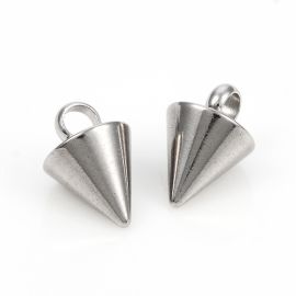 Nerūdijančio plieno 304 pakabukas, 8,6x5,8 mm., 1 vnt.