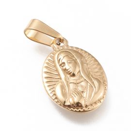 Stainless steel 304 pendant "Mary", 21x14x3 mm., 1 pc.