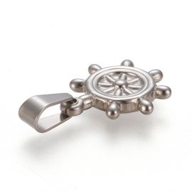Nerūsējošā tērauda 304 kulons "Ķivere", 18x15x3 mm., 1 gab.