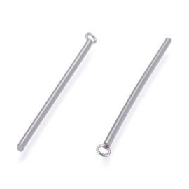 Nerūdijančio plieno 304 pakabukas "Vamzdelis", 43x1,5 mm., 2 vnt.