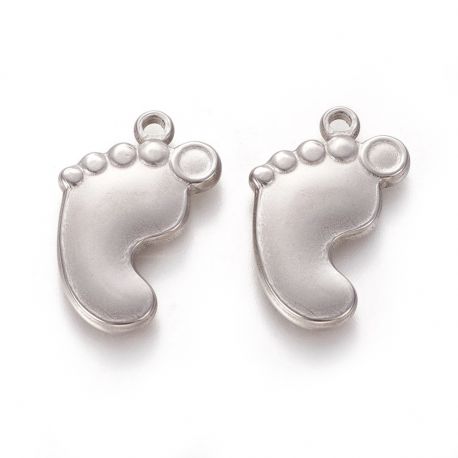 Edelstahl 304 Anhänger "Fuß" 23x14x2 mm 1 Stk. MD2432