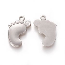 Nerūsējošā tērauda 304 kulons "Pēda" 23x14x2 mm 1 gab.