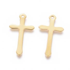 Edelstahl 304 Anhänger "Kreuz" 24x13x0,7 mm 1 Stk.