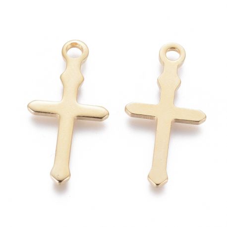 Stainless steel 304 pendant "Cross" 23x12x1 mm 2 pcs. MD2414