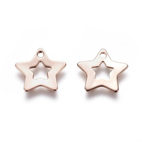 Stainless steel 304 pendant "Star" 9,5x10x0,5 mm 2 pcs. MD2416