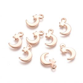 Nerūsējošā tērauda 304 kulons "Mēness" 11,5x7x1 mm 2 gab.