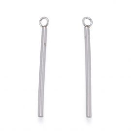 Stainless steel 304 pendant "Tube" 28x1.5 mm 4 pcs. MD2426