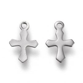 Nerūsējošā tērauda 304 kulons "Cross" 9x5x0,3 mm 8 gab.