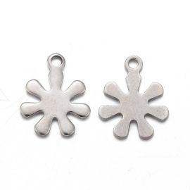 Nerūsējošā tērauda 304 kulons "Sniegpārsla" 11,5x9x0,7 mm 8 gab.