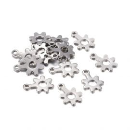 Nerūsējošā tērauda 304 kulons "Zieds" 11x8x0,7 mm 8 gab.