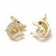 Brass pendant with Zircon "Dolphin" 14x13x3.8 mm 1 pc. MD2439
