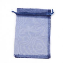 Dekorācijas - Organzas soma. Tumši zils izmērs 10x8 cm 5 gab 1 iepakojums