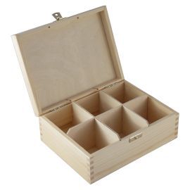 Деревянная шкатулка для чая 6 шт. 22x16x8 см