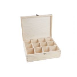 Medinė dėžutė arbatai, prieskoniams 29x22x8,5 cm 12sk. 1 vnt. MED0066