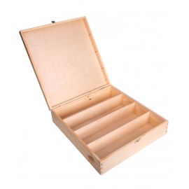 Quadruple wooden box for wine 39x36x10 cm. 1 pc. MED0069