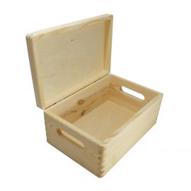 Wooden box with lid and handles 30x20x13 cm. 1 pc. MED0096