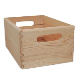 Medinė dėžutė su rankenomis 30x20x13 cm. 1 vnt.