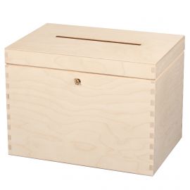 Wooden donation box with lock 29x20x21 cm. 1 pc. MED0077