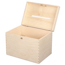 Wooden donation box with lock 29x20x21 cm. 1 pc.