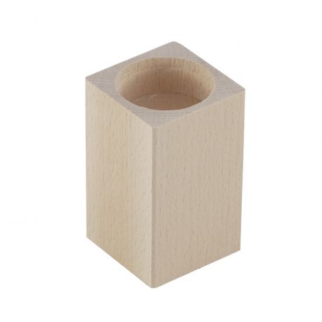 Wooden candlestick 6x5x5 cm. 1 pc. MED0084