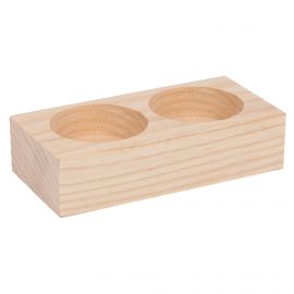 Wooden candlestick 2 compartments 10x5x2.5 cm. 1 pc.