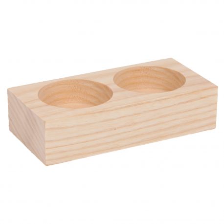 Wooden candlestick 2 compartments 10x5x2.5 cm. 1 pc. MED0086