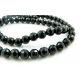 Agate beads black ribbed round shape 6mm