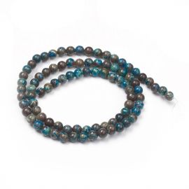 Natural Blue Malachite Beads 4 mm, 1 strand.
