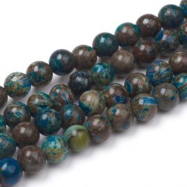 Natural Blue Malachite Beads 4 mm, 1 strand.