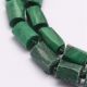 Akmeniai karoliukai - Natūralūs Malachito karoliukai. Tamsiai žalios spalvos Vamzdelio briaunuoti dydis 10-5 mm 1 gija