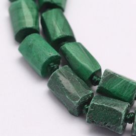 Natural Malachite Beads 10-5 mm, 1 strand.