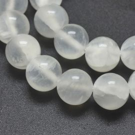 Natural Selenite beads 10 mm., 1 thread.