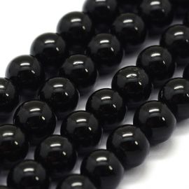 Dabīgās melnās turmalīna krelles A klase 10 mm., 1 šķipsna.