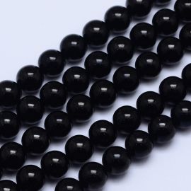 Dabīgas melnās turmalīna krelles A klase 8 mm., 1 šķipsna.