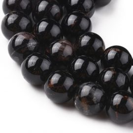 Dabīgas melnās turmalīna krelles 8 mm, 1 šķipsna.