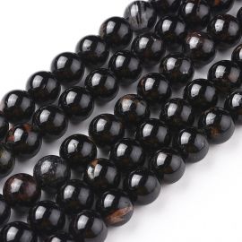 Dabīgas melnās turmalīna krelles 8 mm, 1 šķipsna.