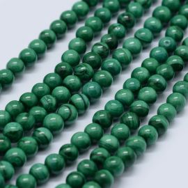 Natural Malachite Beads 4 mm., 1 thread.