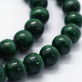 Natural malachite beads 7-8 mm., 1 thread.