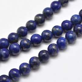 Natūralūs Lapis Lazuli karoliukai 8 mm., 1 gija.