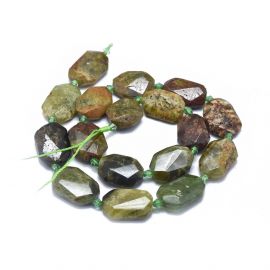 Natural Green Garnet Beads 28-15-12 mm., 1 pc.