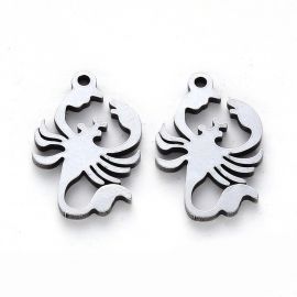 Nerūsējošā tērauda 304 kulons "Skorpions" 16x12x1 mm., 1 gab.
