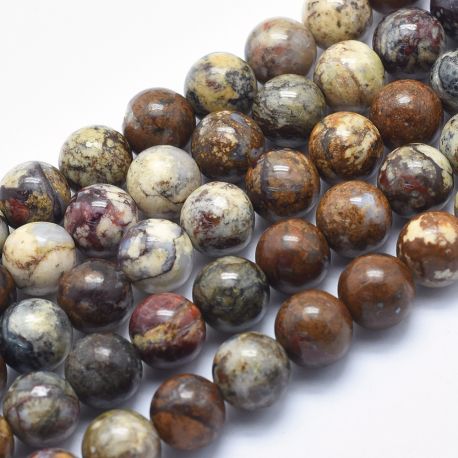 Natural Pietersit beads 9-10 mm, 1 thread.