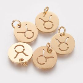 Nerūsējošā tērauda 304 zodiaka kulons "Vērsis" 12x1 mm 1 gab