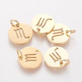 Nerūdijančio plieno 304 zodiako pakabukas "Skorpionas" 12x1 mm 1 vnt