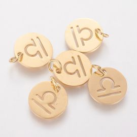 Nerūsējošā tērauda 304 zodiaka kulons "Svari" 12x1 mm 1 gab