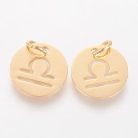 Nerūdijančio plieno 304 zodiako pakabukas "Svarstyklės" 12x1 mm 1 vnt