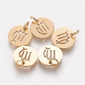 Nerūsējošā tērauda 304 zodiaka kulons "Jaunava" 12x1 mm 1 gab