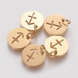 Stainless steel 304 zodiac pendant "Sagittarius" 12x1 mm 1 pc